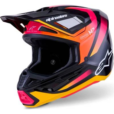 Alpinestars Supertech M7 Rise Čierna/Žltá/Ružová lesklá