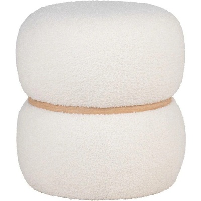 House Nordic Bílý taburet z textilie bouclé Milford – House Nordic