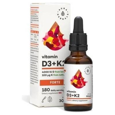 Aura Herbals Витамин D3 + K2, капки, 800 IU/20 g, 30 ml, Aura Herbals (611693 AH)