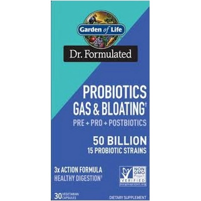 Garden of Life Dr. Formulated Probiotics Gas & Bloating | 50 Billion ~ 15 Probiotic Strains [30 капсули]