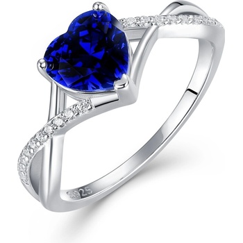 Olivie Stříbrný prsten SRDCE BLUE 9522
