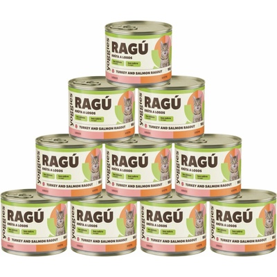 Yoggies RAGÚ pro kočky, krůta a losos 24 x 185 g