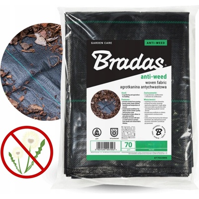 Bradas Netkaná textilie proti plevelům černá 1,6 x 50 m, 50 g/m²