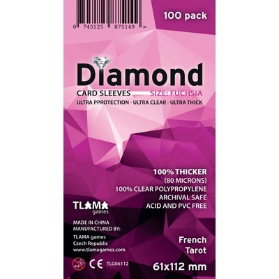 TLAMA games Obaly na karty Diamond Fuchsia: French Tarot 61x112 mm – Zboží Živě