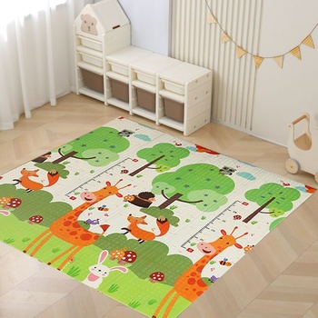 Pepita сгъваема двустранна постелка за игра 150x200cm - Горски жираф и спяща пътека (KF-M1520H)