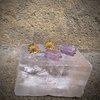 Šperky Katyba náušnice Surový Ametyst 0204