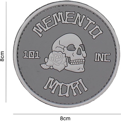 Gumová nášivka 101 Inc Memento Mori - sivá