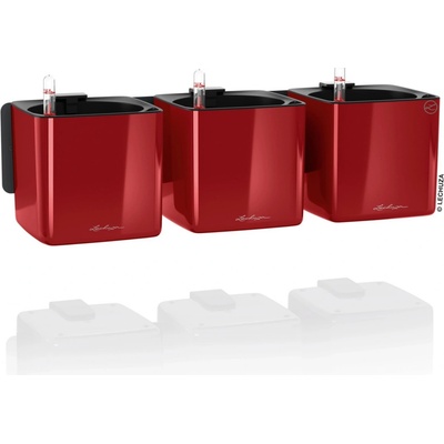 Lechuza Sada květináčů Green Wall Home Kit Glossy šarlatová červená lesklá 48 cm