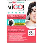 Vigo Домакински ръкавици нитрилни черни Vigo размер L 20бр