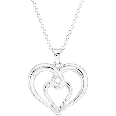 Gemmax Řetízek s přívěskem srdce z bílého zlata GLSWN-43881-39271