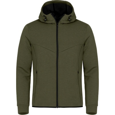 Clique mikina s kapucí Hayden Sweat Jacket Men na zip fog green