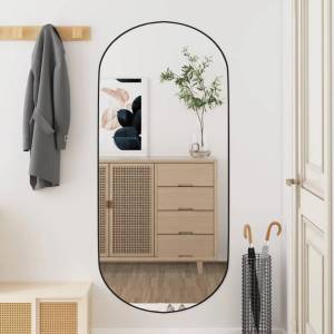 vidaXL Стенно огледало 45x100 см стъкло овално (350458)