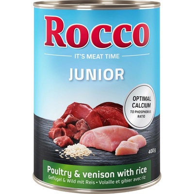 Rocco Junior hydinové so zverinou a ryžou 6 x 400 g