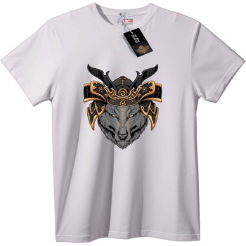 NOONEBRAND Тениска Викинг Вълк Корона - 4XL, White