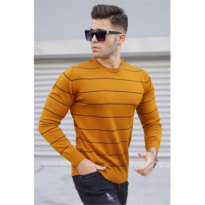 Madmext Мъжки плетен пуловер 5177 - Горчица #319767 (319767_Горчица)