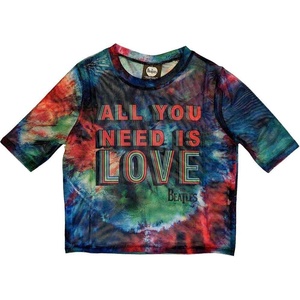 The Beatles All You Need Is Love (Mesh) Crop Top Blue S Дамски (BEATMCT557LBL01)