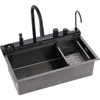 Inter Ceramic Кухненска мивка 7547PVD BLACK + смесител 7567131MB, Inter Ceramic, неръждаема стомана, 76х46.5х22см (BG 7547PVD BLACK + 7567131MB)