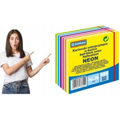 DONAU Bloček Donau 6 neonových farieb 76x76mm 400l