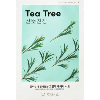 Missha Airy Fit Tea Tree plátenná maska s čistiacim účinkom pre citlivú pleť 19 g