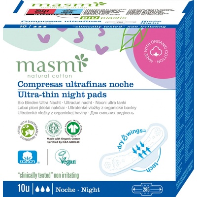 Masmi Ultra Night ultratenké vložky z organickej bavlny 10 ks