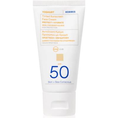 KORRES Yoghurt Tinted Sunscreen хидратиращ тониращ крем SPF 50 50ml
