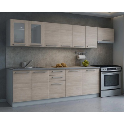 Кухня Зори 200 см с допълнителен шкаф на 60 см дъб сонома