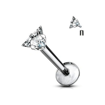 Šperky4U Piercing do brady labreta TITAN trojúhelník, 1,2 x 6 mm TIT1047-1206