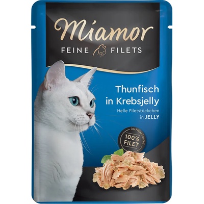Miamor 24х100г Feine Filets Miamor, консервирана храна за котки, риба тон в желе от раци