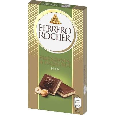 Ferrero Rocher mléčná s náplní makadamiové+lískové ořechy 90 g