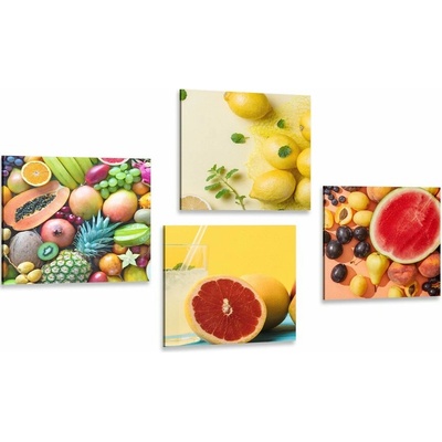 Set obrazů pestré ovoce - 4x 60x60