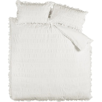 Catherine Lansfield Бяло единично крепово спално бельо 135x200 cm Seersucker Frill - Catherine Lansfield (BD/59859/W/SQS/WH)