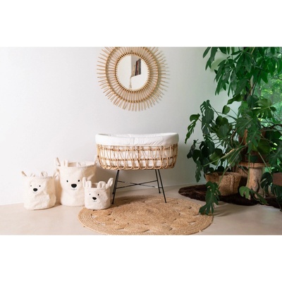 Childhome Košík na bábätko ratanový kovové nohy + matrac + poťah Jersey Ecru