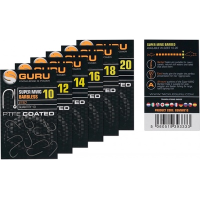 Guru Super MWG Hooks Barbless Eyed vel.12 10 ks