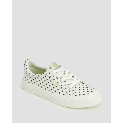 Cariuma OCA Low White Canvas Black Polka Dots Sneaker