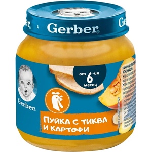 Gerber Пуйка с Тиква и Картоф 6+ м. 125г