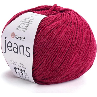 Pletací příze Gina / Jeans 50 g Varianta: 43 (66) bordó, Balení: 1 ks 43308/85098/231218