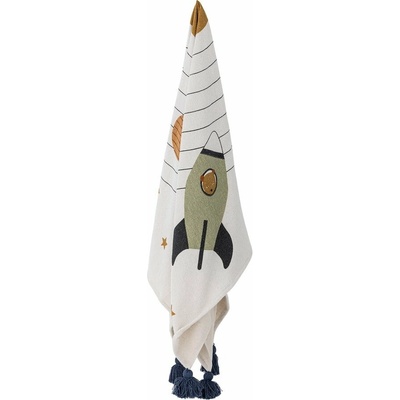 Bloomingville Mini Biela detská deka Space
