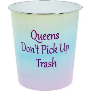 6, 35 л пластмасово кошче за боклук с надпис "Queens don't Pick Up Trash