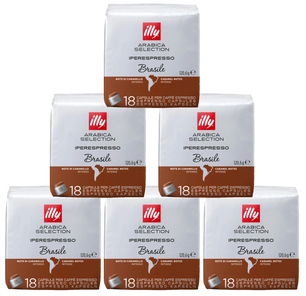 illy IperEspresso Бразилия 100% Арабика капсули за кафе, опаковка от 6 x 18 броя