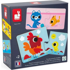 Janod Детски пъзел Janod - Parent and Baby Animals, 24 части (J02637) - ozone