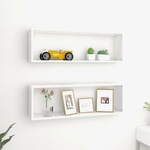 vidaXL Стенни кубични рафтове 2 бр, бели, 80x15x26, 5см инженерно дърво (807106)
