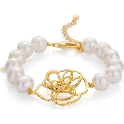 Swan Гривна със сладководни бели перли RB256BWG Swan