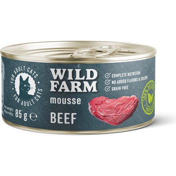 WILD FARM Beef Mousse 85g - беззърнена паста за котки