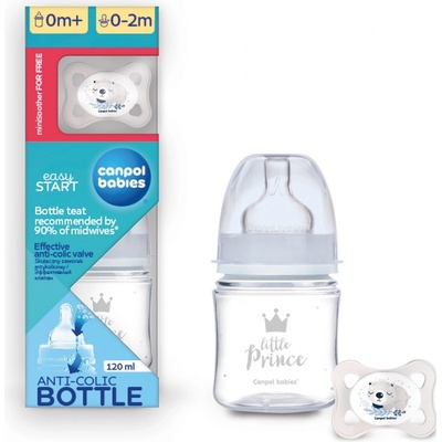 Canpol babies lahev se širokým hrdlem Royal Baby modrá 35/233_BLU 120ml