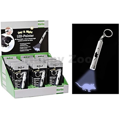 Karlie hračka pro kočky - LED ukazovátko s kočičím motivem 8cm