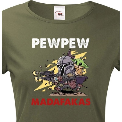 Dámské tričko Mandalorian Baby Yoda Military