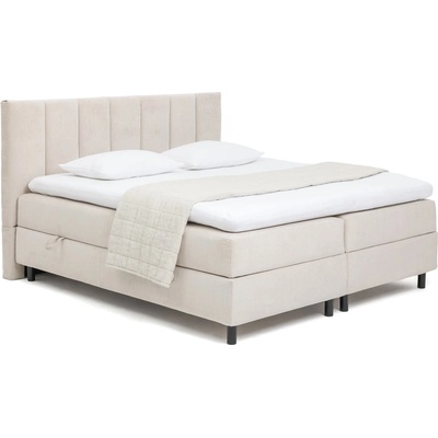 Bonami Бежово боксспринг легло с място за съхранение 180x200 cm Elva Bold Line - Bonami Selection (1756772)