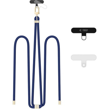 Tech-Protect Универсален ремък 75 см за смартфон от Tech-Protect C7S Rope Crossbody - Син / Златист (5906302372072)