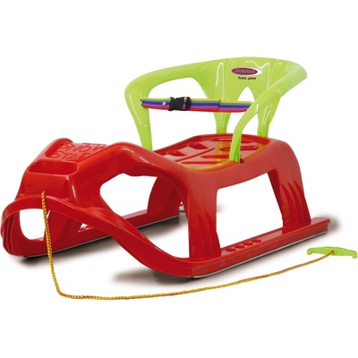 Snow Play detské plastové sánky Snow Star 90 cm červené s operadlom