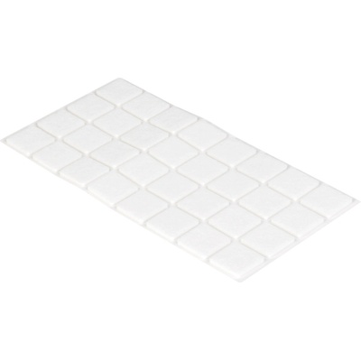 Walteco Filcové podložky 20x20mm, samolepiace, biele, 32 ks , 84945